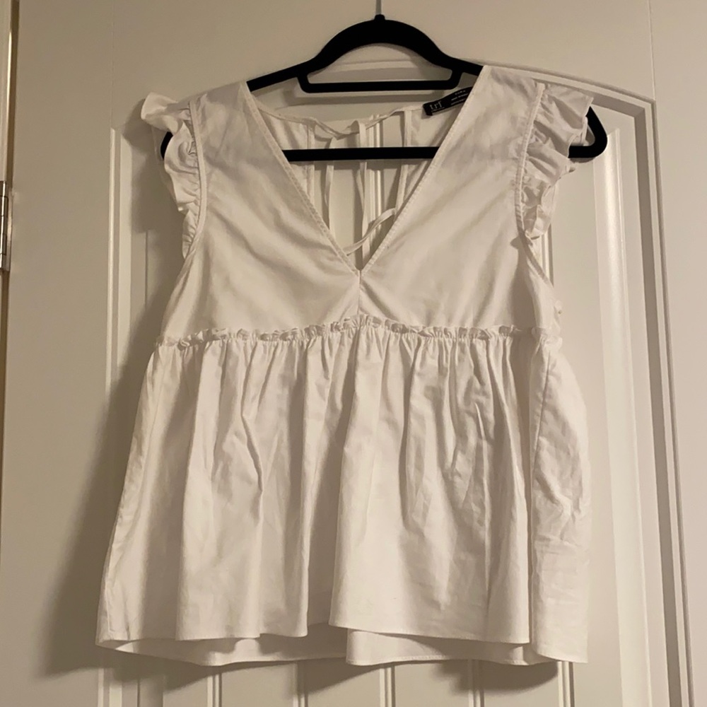 White baby doll blouse